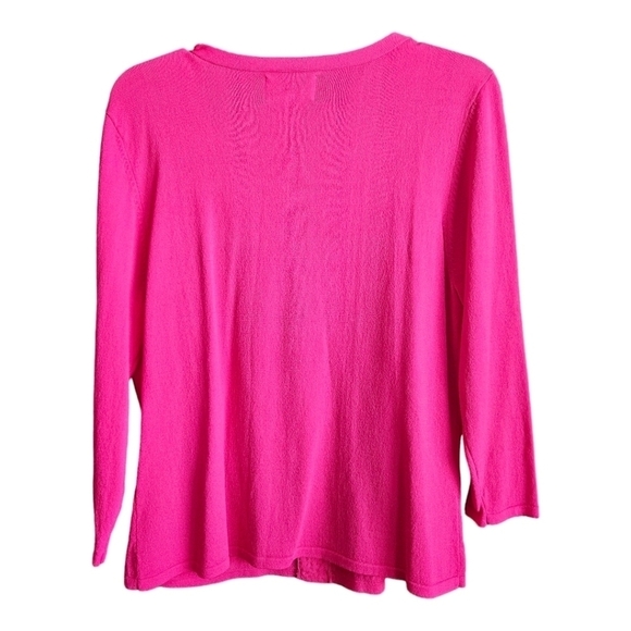 Bob Mackie Studio Sweater Womens Large Vibrant Pink Embellished Sequins & Pearls - Picture 2 of 10